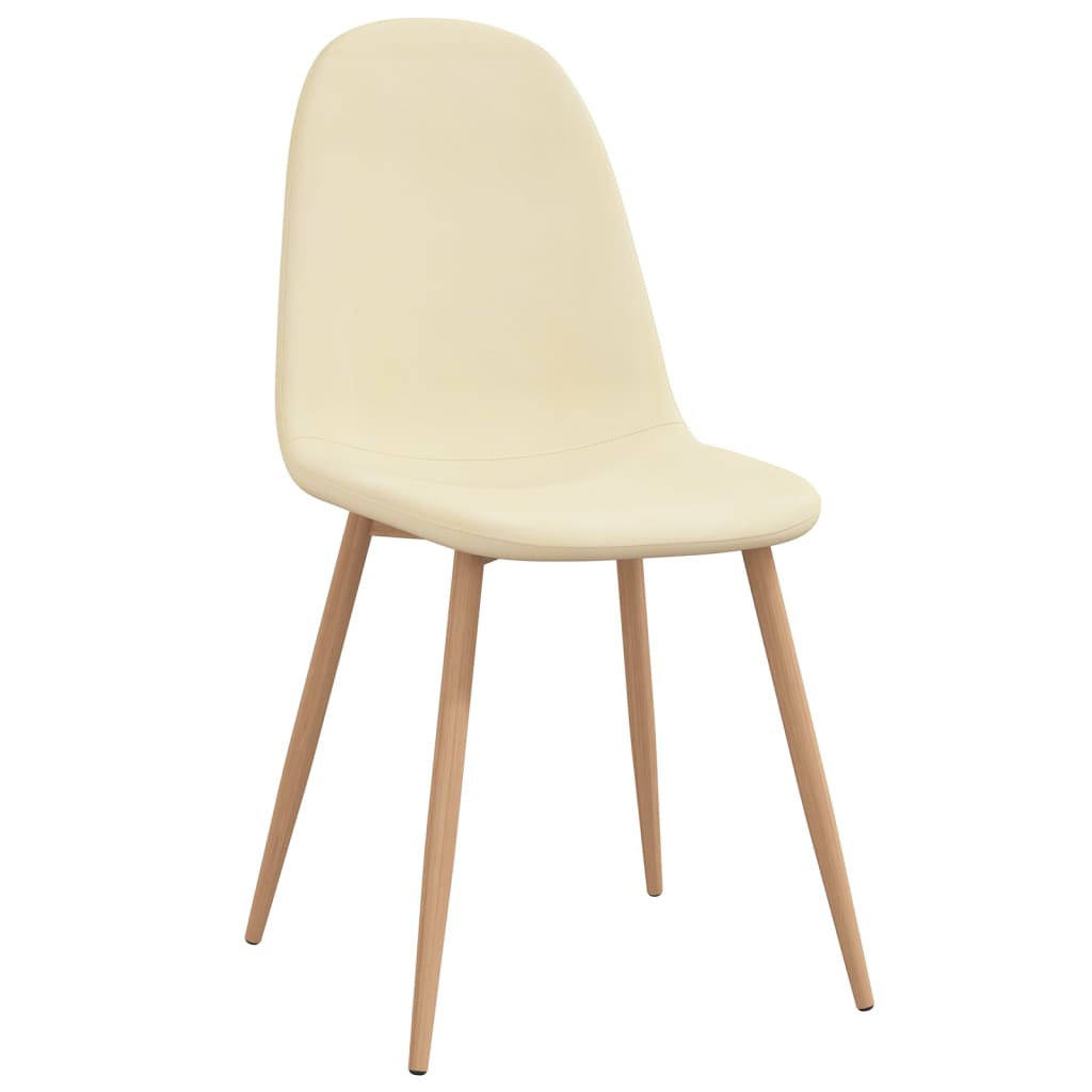 

vidaXL Eetkamerstoelen 2 st stof crèmekleurig