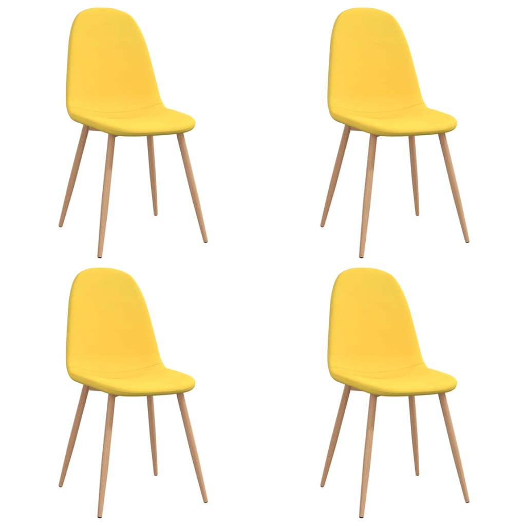 Jídelní židle 4 ks hořčicově žluté textil