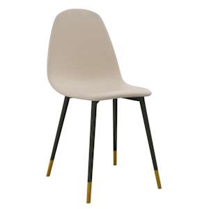 vidaXL Valgomojo kėdės, 2vnt., kreminės spalvos, audinys