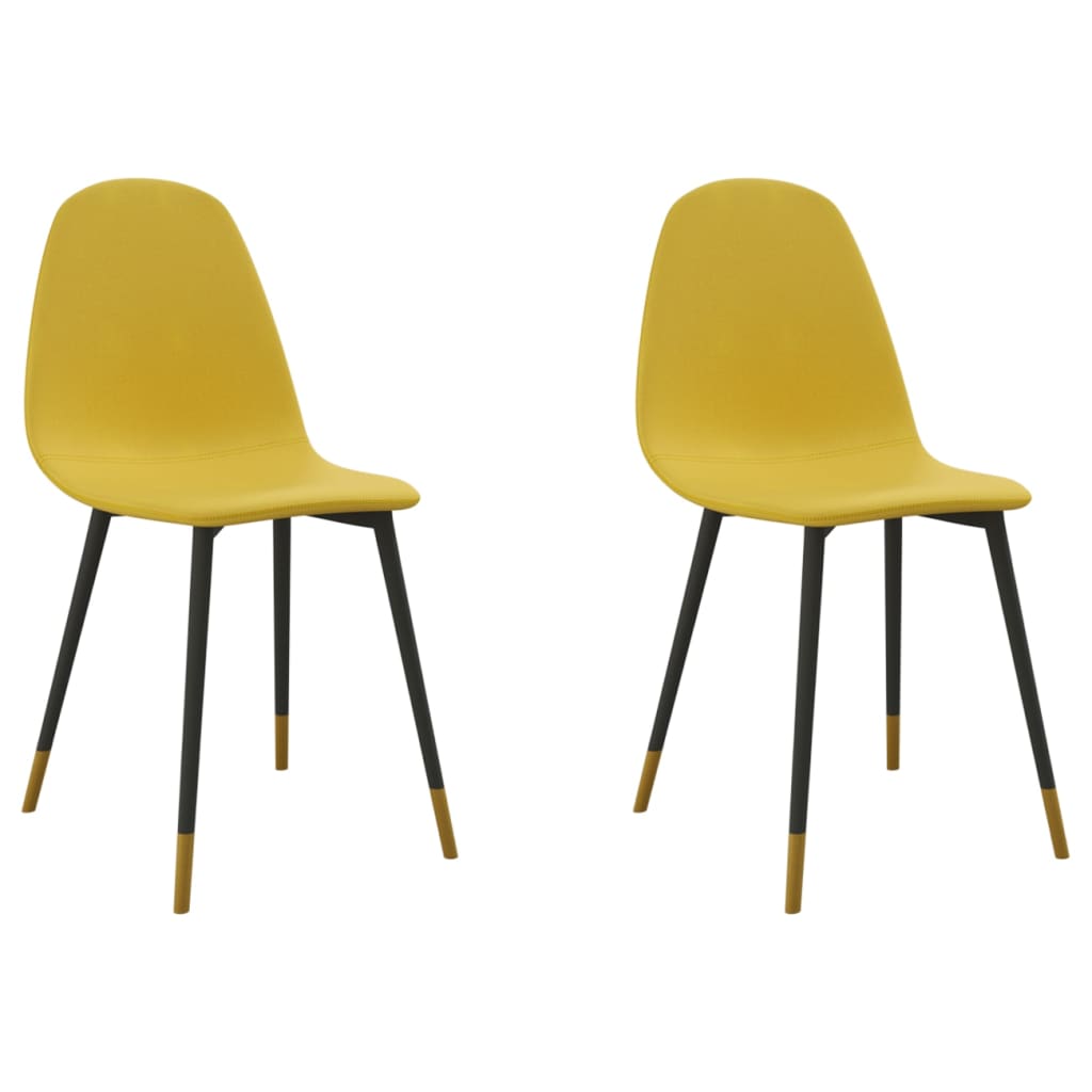Valgomojo kėdės, 2vnt., garstyčių geltonos spalvos, audinys | Stepinfit