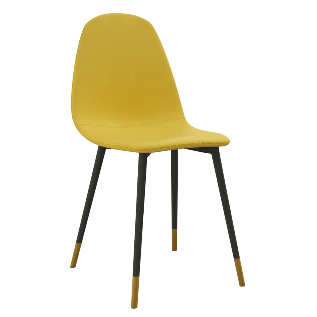 

vidaXL Eetkamerstoelen 2 st stof mosterdgeel