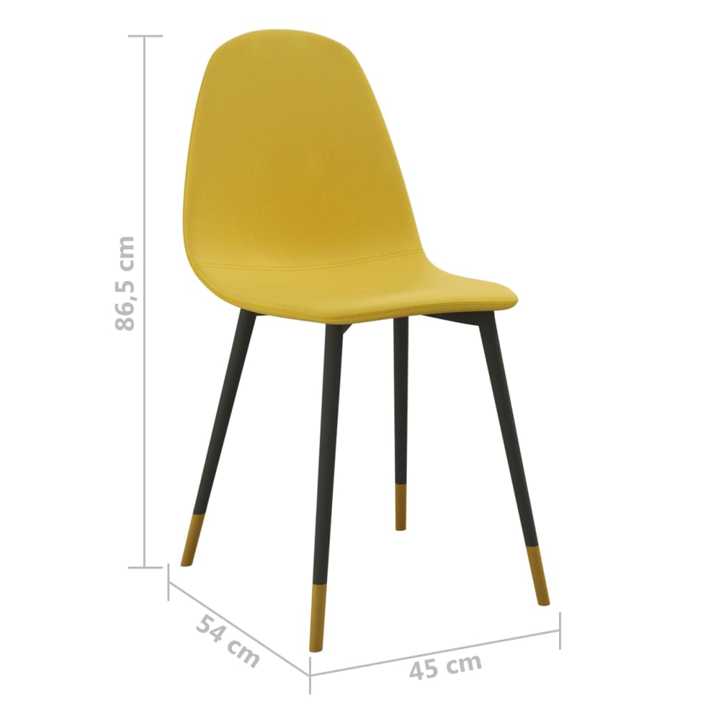 Valgomojo kėdės, 2vnt., garstyčių geltonos spalvos, audinys | Stepinfit