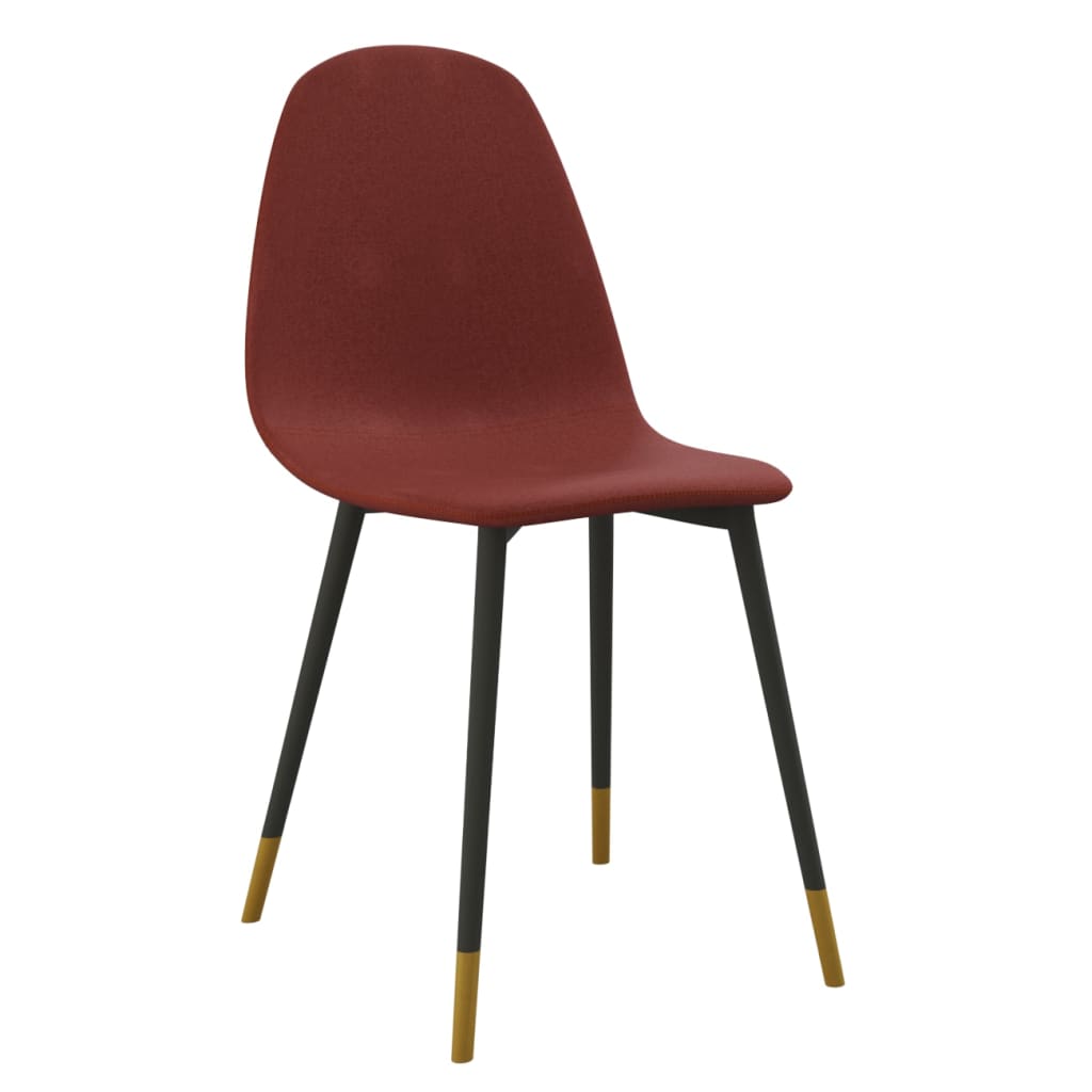 

vidaXL Eetkamerstoelen 2 st stof wijnrood