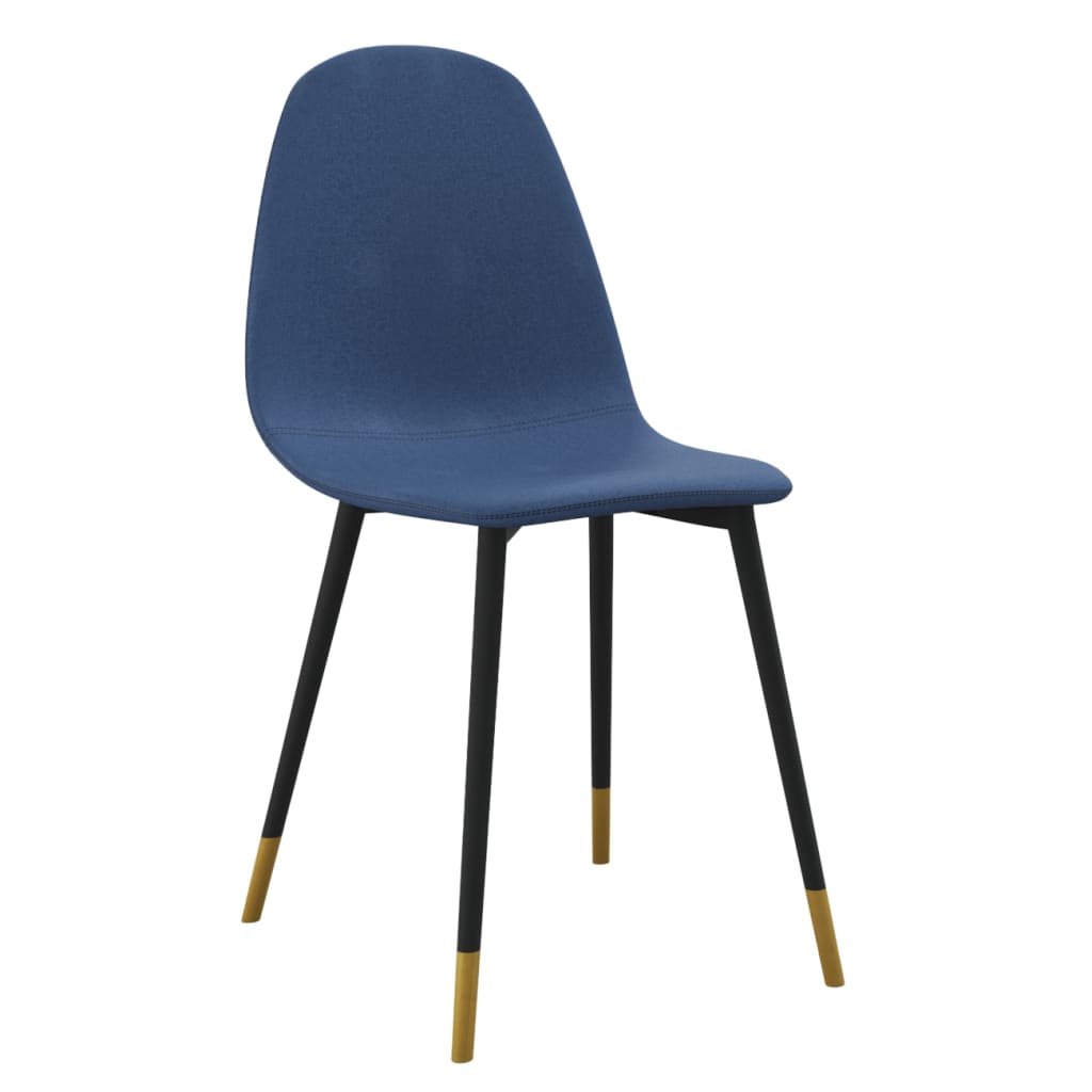 vidaXL Eetkamerstoelen 4 st stof blauw