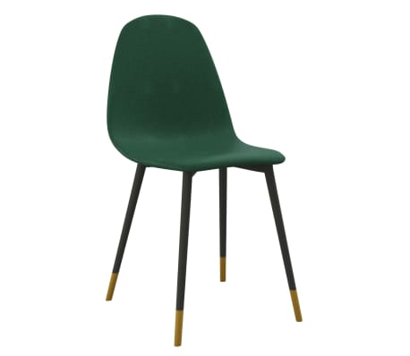 vidaXL Valgomojo kėdės, 4vnt., žalios, audinys