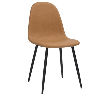 vidaXL Valgomojo kėdės, 2vnt., rudos, 45x53,5x83cm, dirbtinė oda