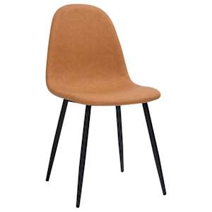 vidaXL Valgomojo kėdės, 2vnt., rudos, 45x53,5x83cm, dirbtinė oda