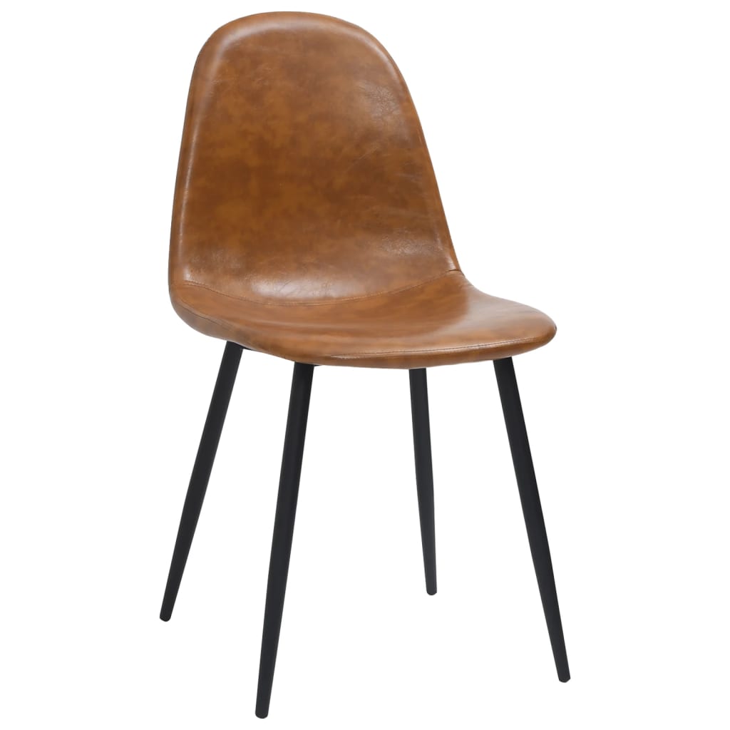 vidaXL Jedálenské stoličky 2 ks 45x53,5x83cm, lesklé hnedé, umelá koža