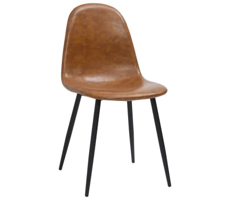 vidaXL Jedálenské stoličky 2 ks 45x53,5x83cm, lesklé hnedé, umelá koža