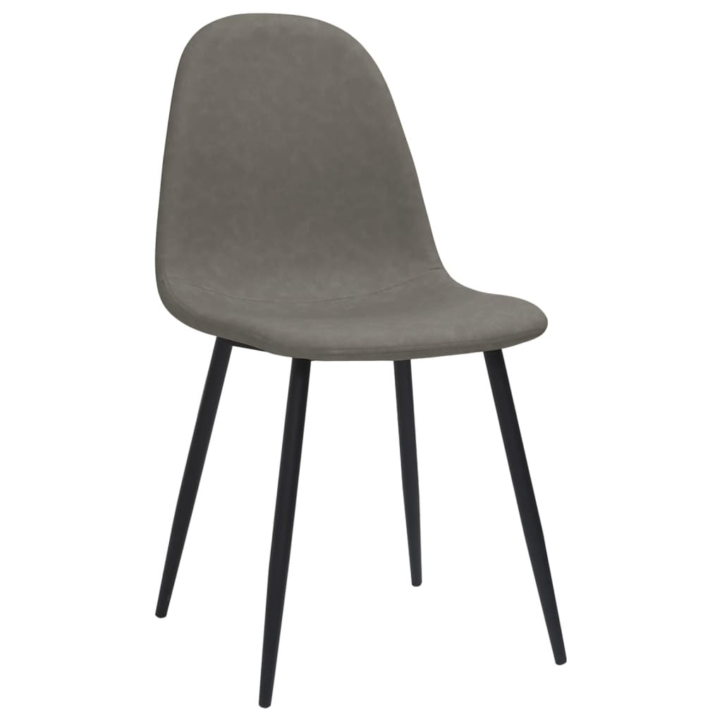 Jídelní židle 4 ks 45 x 54,5 x 87 cm tmavě šedé umělá kůže