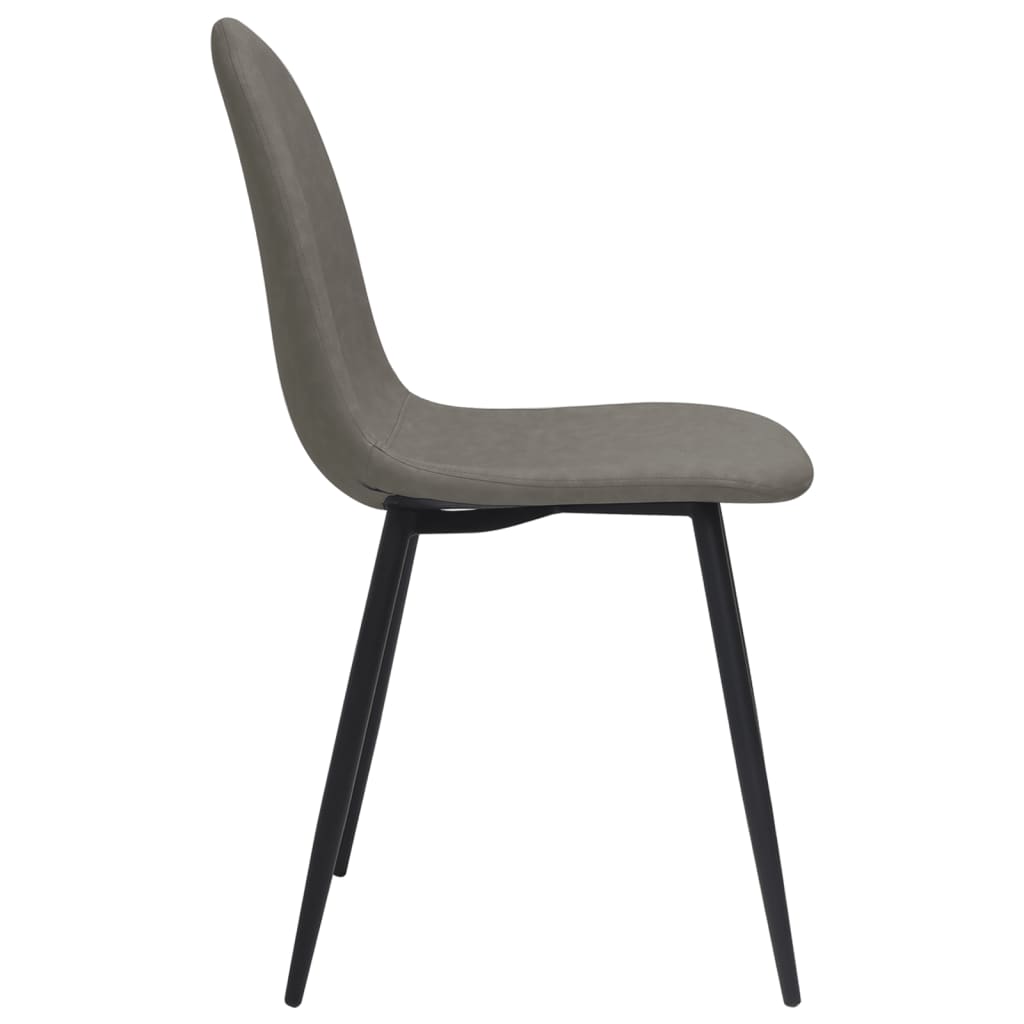 Jídelní židle 4 ks 45 x 54,5 x 87 cm tmavě šedé umělá kůže
