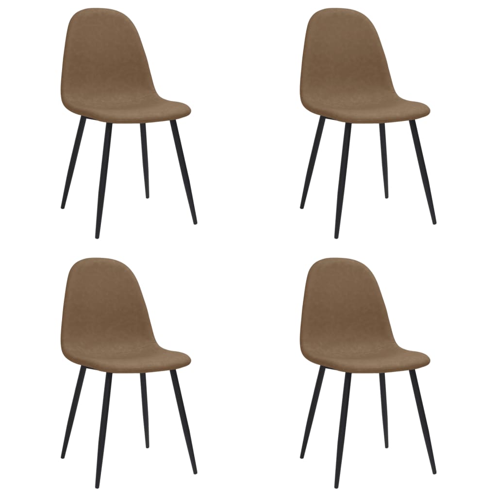 Jídelní židle 4 ks 45 x 54,5 x 87 tmavě hnědé umělá kůže