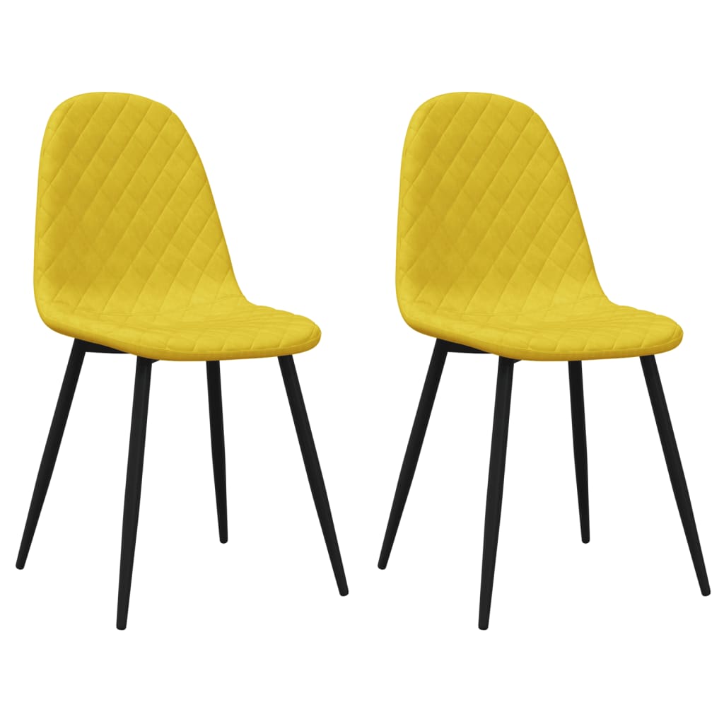 Jídelní židle 2 ks hořčicově žluté samet