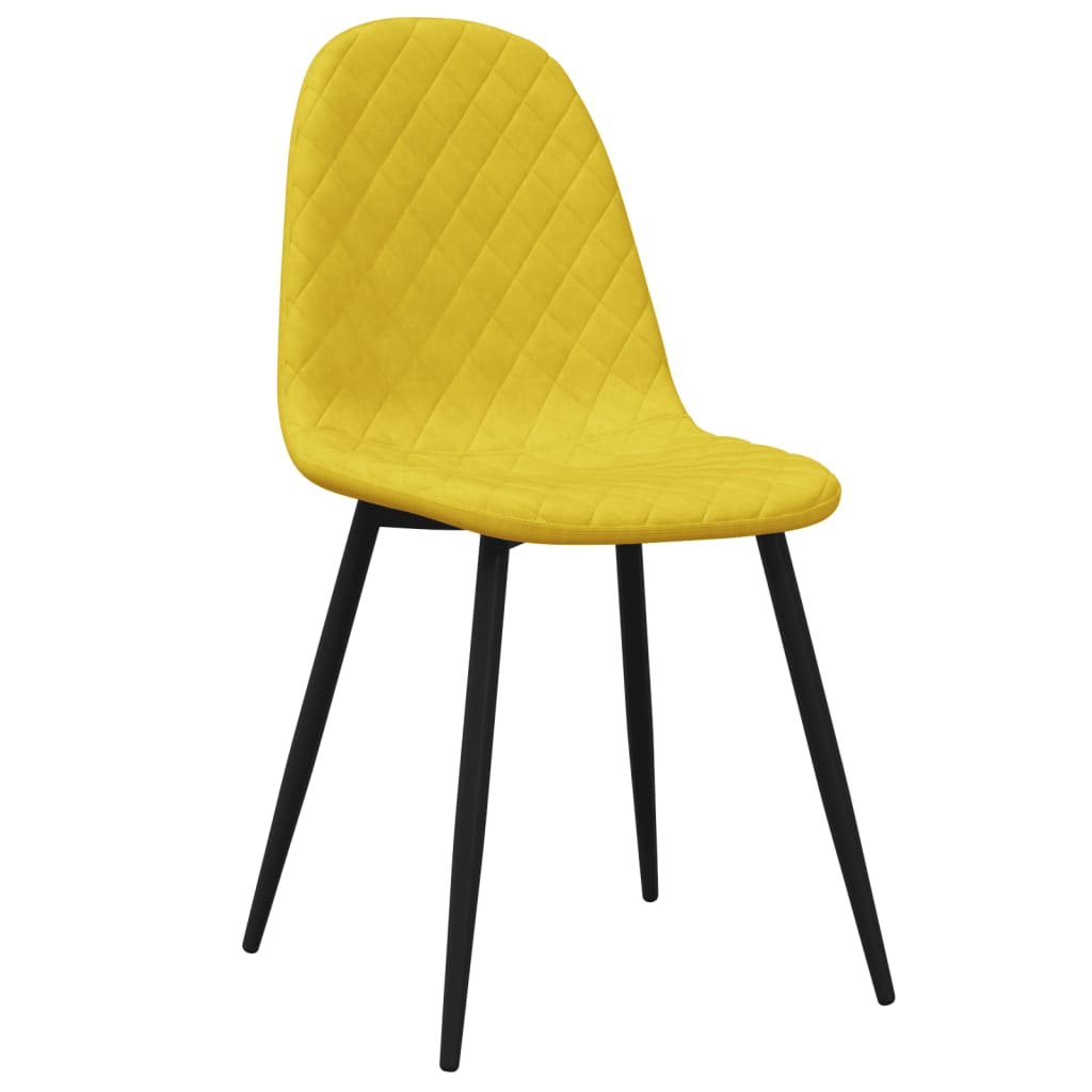 Jídelní židle 2 ks hořčicově žluté samet