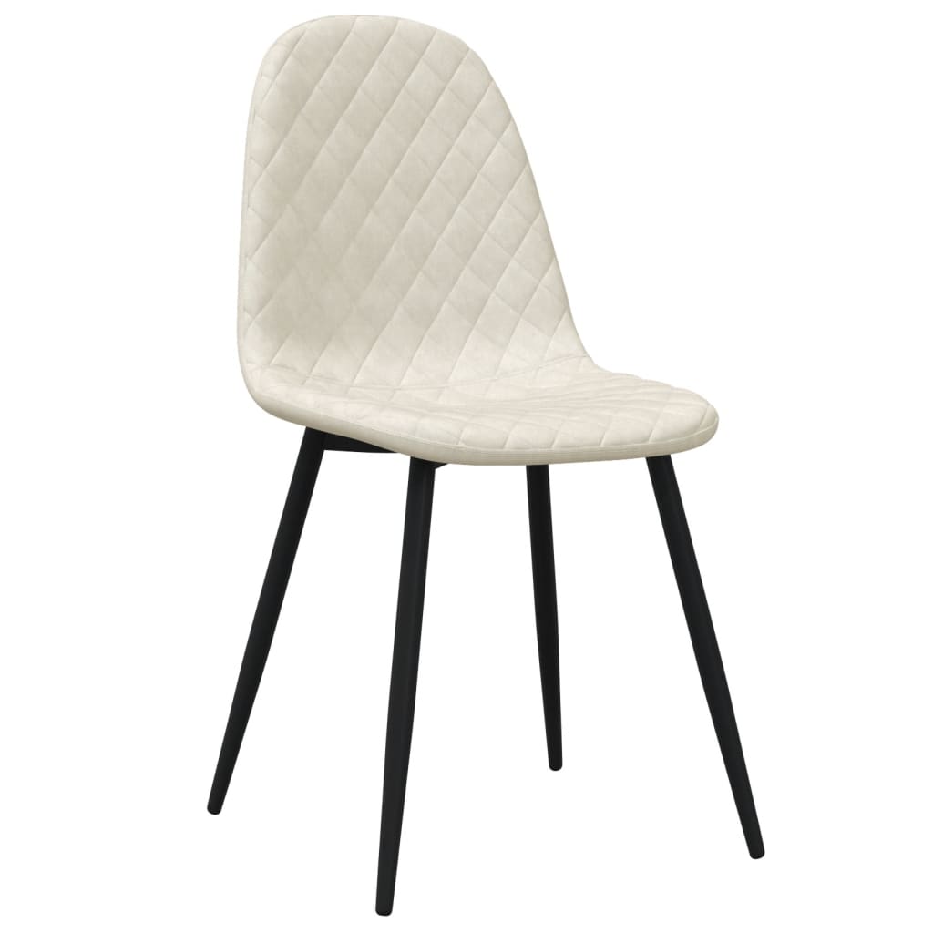 vidaXL Eetkamerstoelen 2 st fluweel crèmewit afbeelding