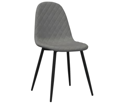 vidaXL Matstolar 4 st ljusgr&aring; sammet