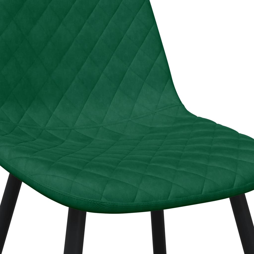 Jídelní židle 4 ks tmavě zelené samet