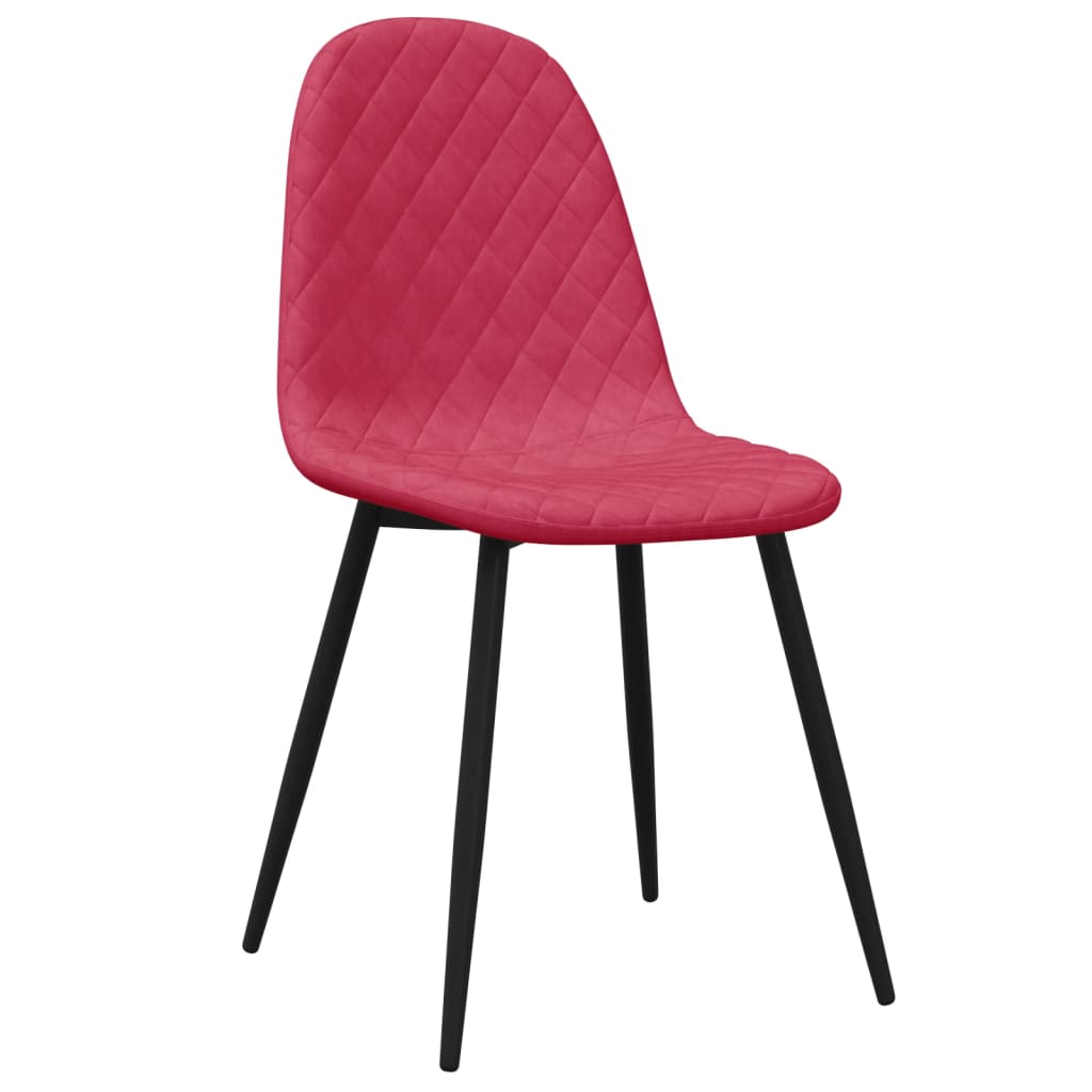 vidaXL Chaises à manger lot de 4 Rouge bordeaux Velours