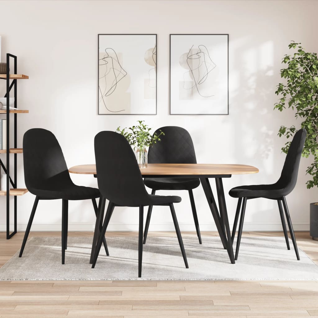 vidaXL Esszimmerstühle 4 Stk. Schwarz Samt