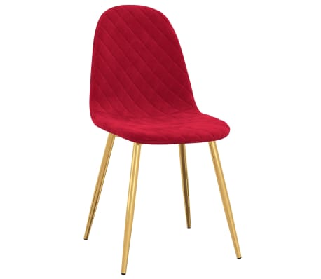 vidaXL Chaises à manger lot de 2 Rouge bordeaux Velours