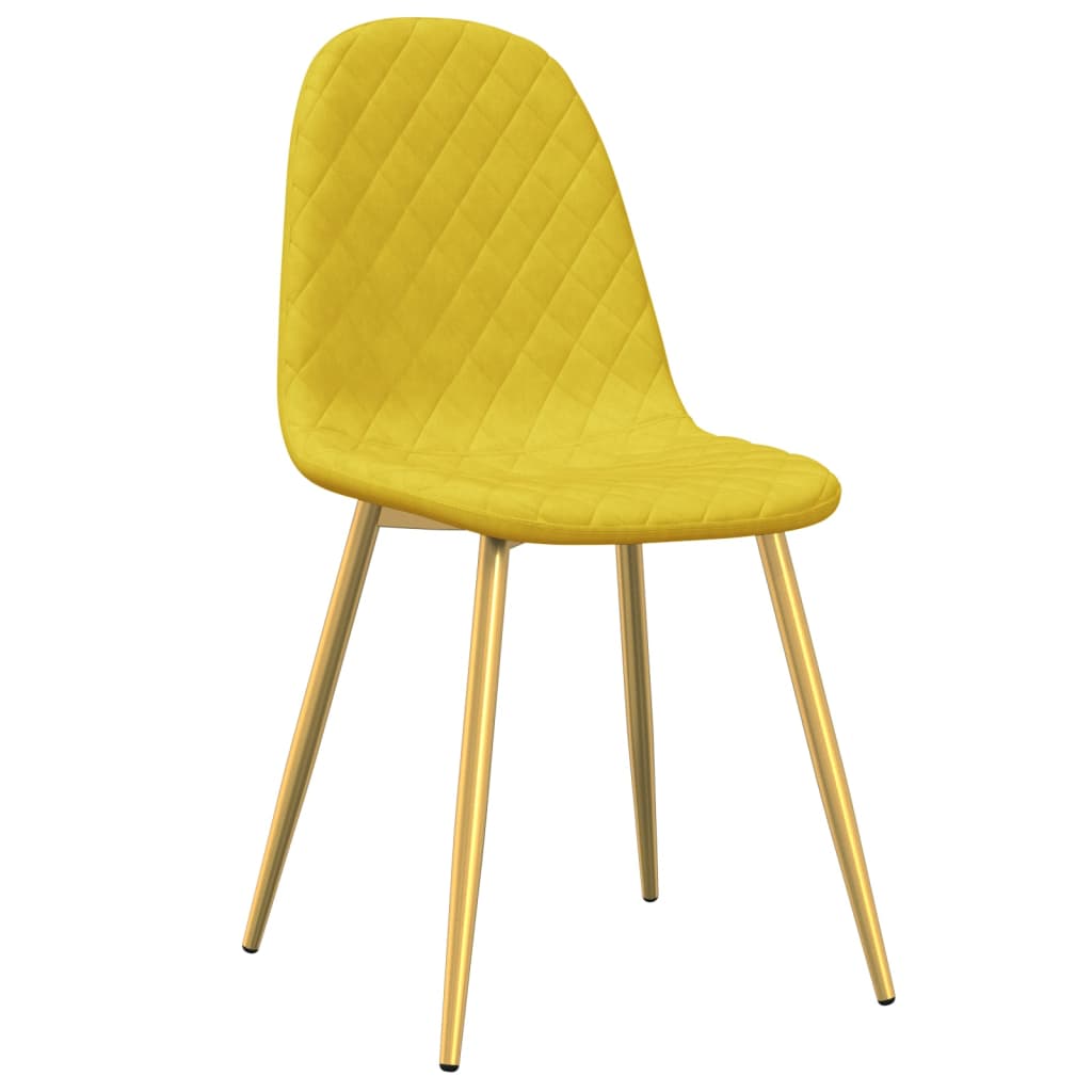 vidaXL Eetkamerstoelen 2 st fluweel mosterdgeel afbeelding