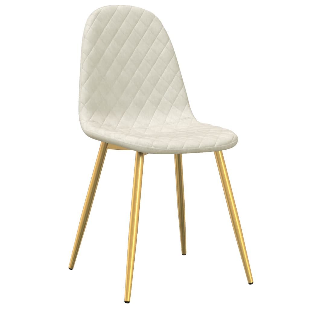 

vidaXL Eetkamerstoelen 2 st fluweel crèmekleurig