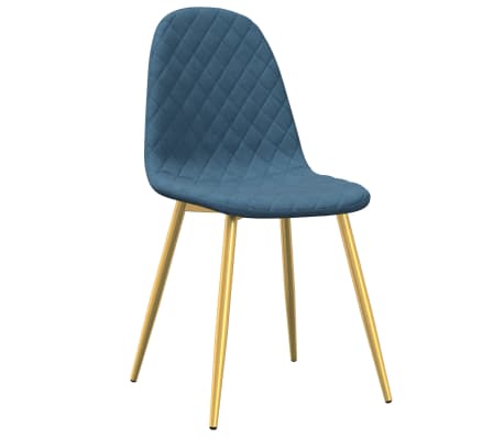 vidaXL Chaises &agrave; manger lot de 4 Bleu Velours