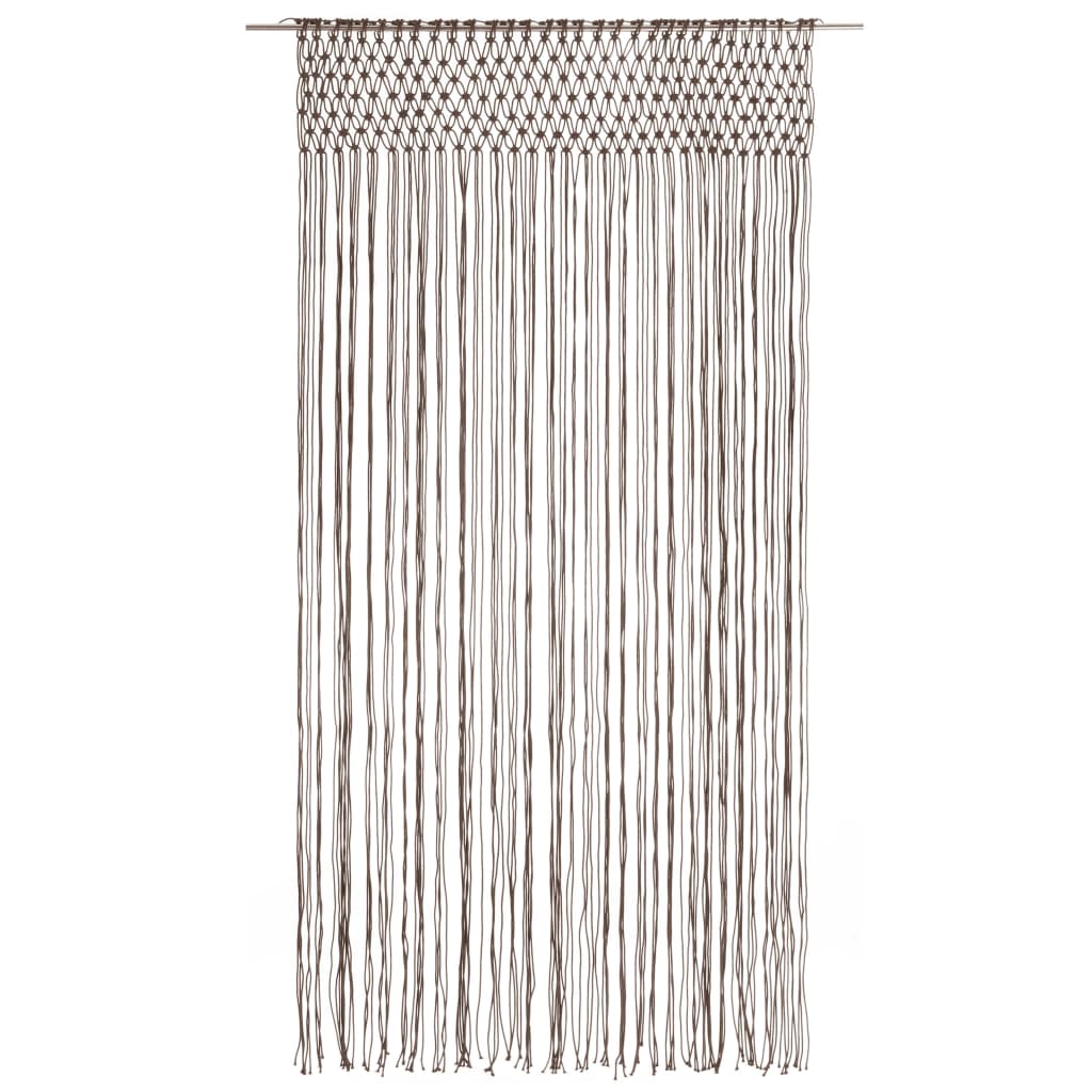 vidaXL Macrame verho harmaanruskea 140x240 cm puuvilla