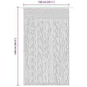Macramé závěs taupe 140 x 240 cm bavlna - obrázek 6