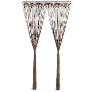 Zavesa makrame taupe 140x240 cm bombaž