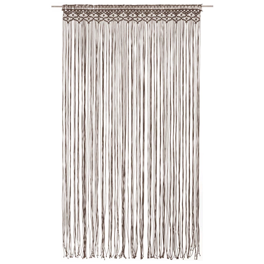 vidaXL Gordijn macramé 140x240 cm katoen taupe afbeelding