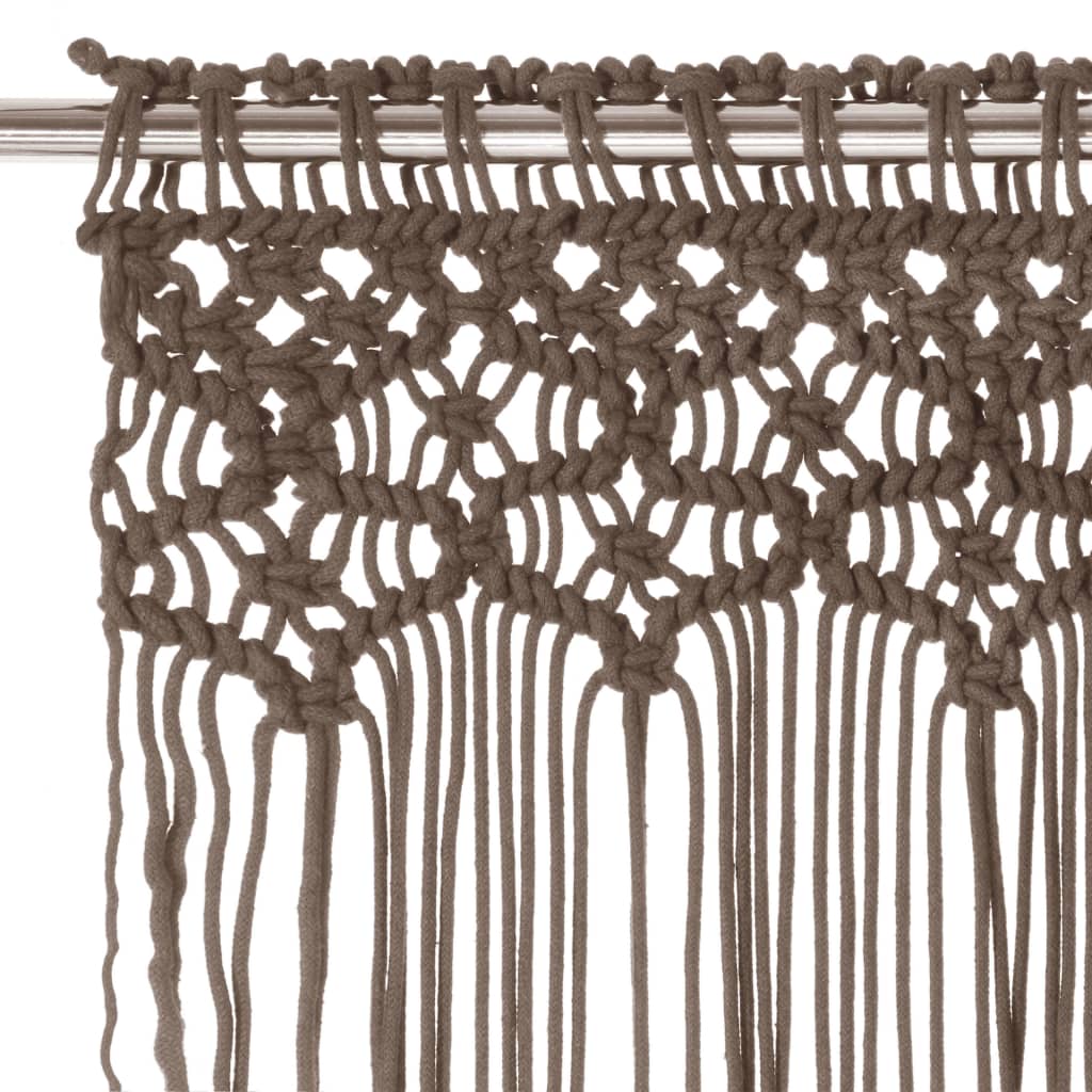 Thumbnail - vidaXL Makramee Vorhang Taupe 140x240 cm Baumwolle