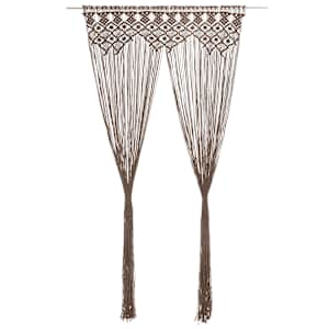 Zavesa makrame taupe 140x240 cm bombaž