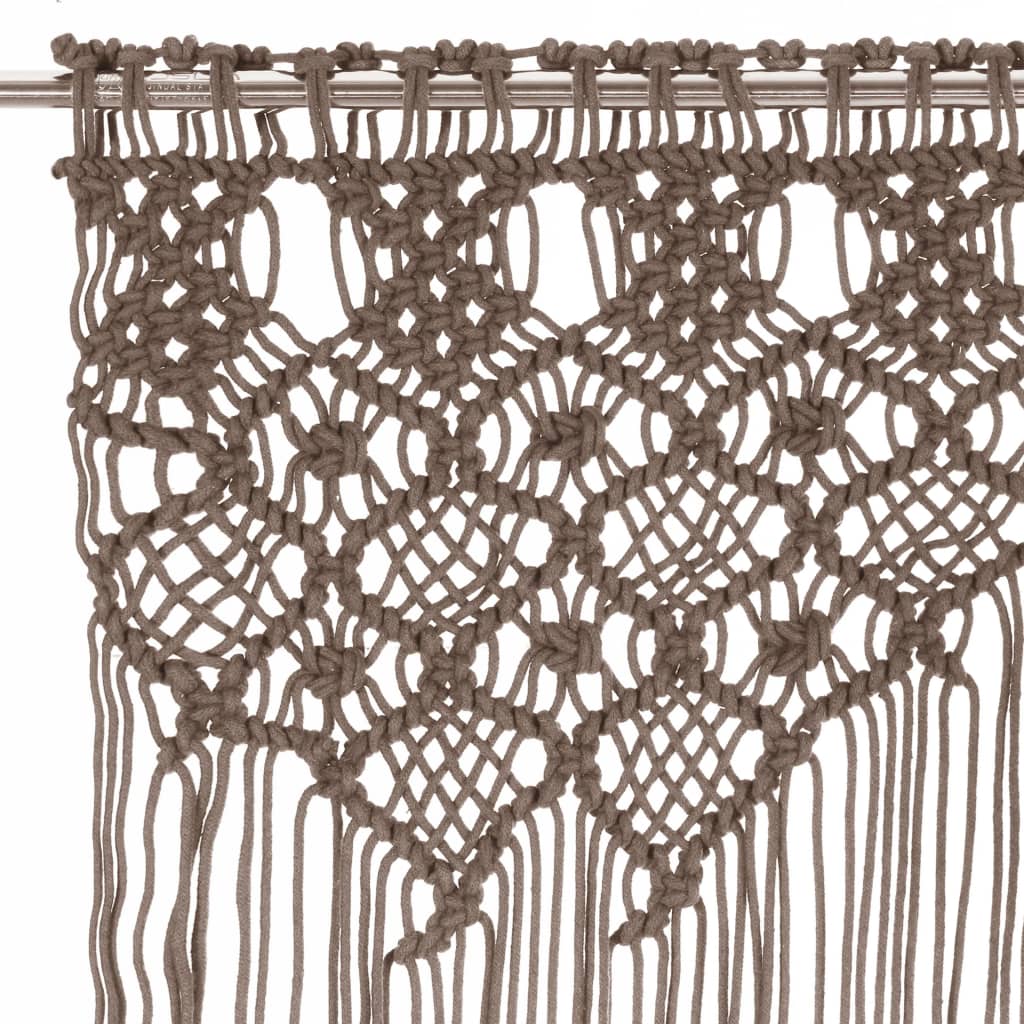 Thumbnail - vidaXL Makramee Vorhang Taupe 140x240 cm Baumwolle