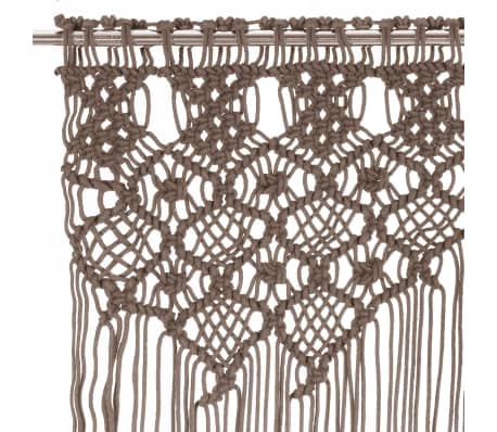 vidaXL Macrame Gordijn - Draadgordijn - Gordijn macramé 140x240 cm katoen antraciet