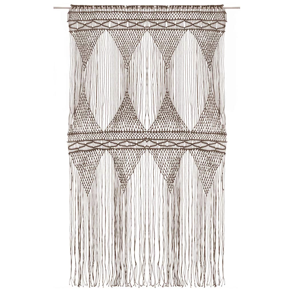 vidaXL Macrame verho harmaanruskea 140x240 cm puuvilla
