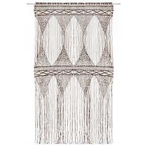 vidaXL Cortina de macram&eacute; algod&oacute;n gris taup&eacute; 140x240 cm