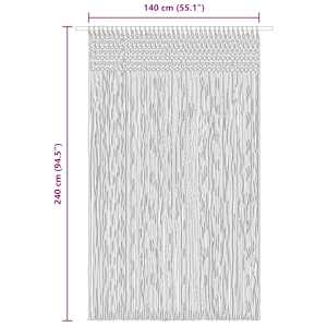 Macramé závěs modrý 140 x 240 cm bavlna - obrázek 6