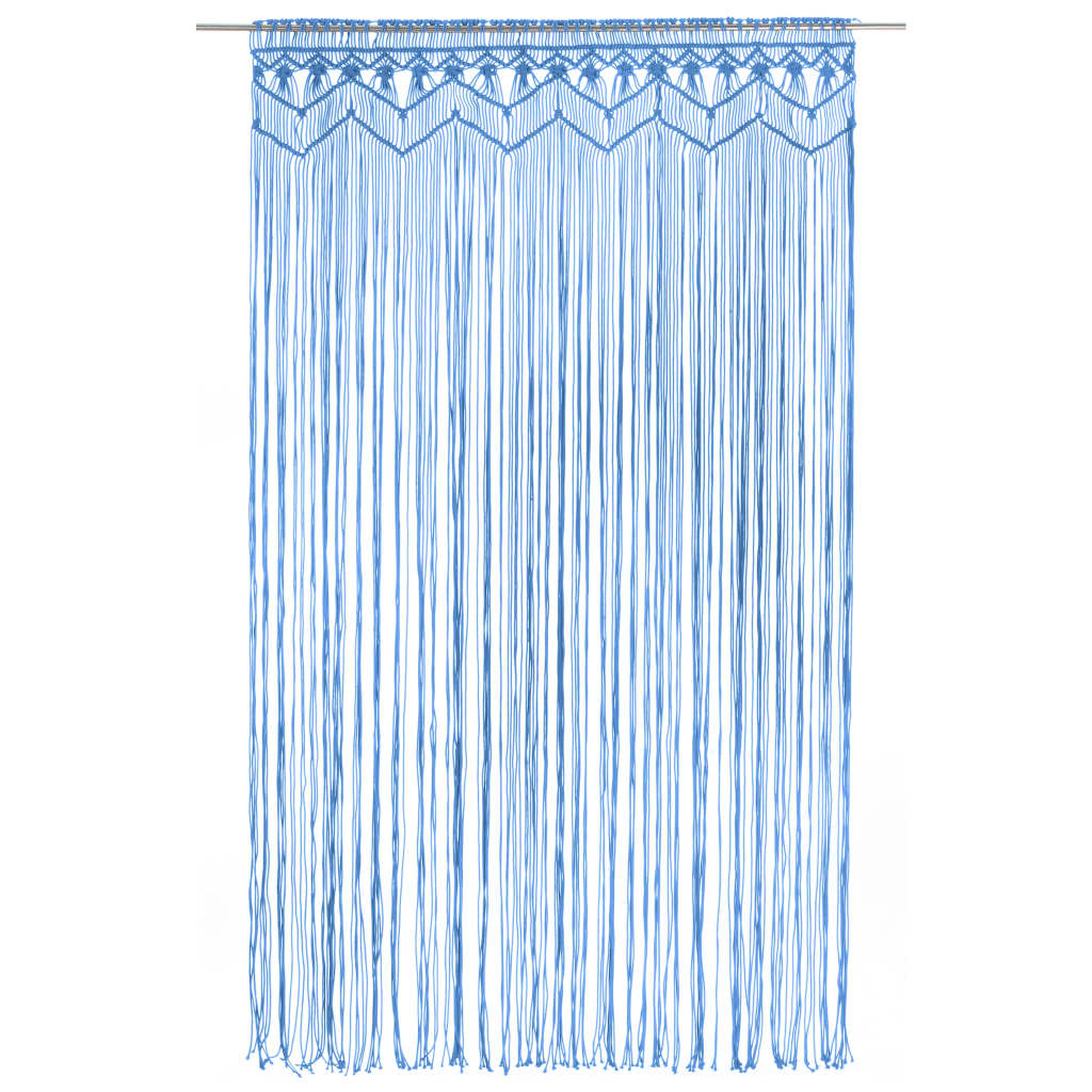 vidaXL Cortina de macramé algodón azul 140x240 cm