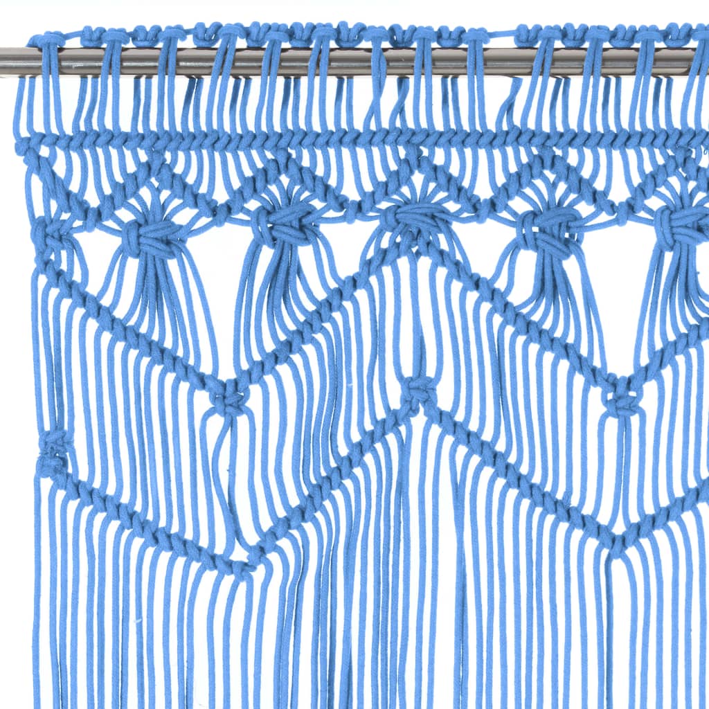 Thumbnail - vidaXL Makramee Vorhang Blau 140x240 cm Baumwolle