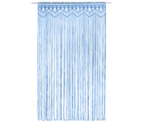 vidaXL Cortina de macramé algodón azul 140x240 cm