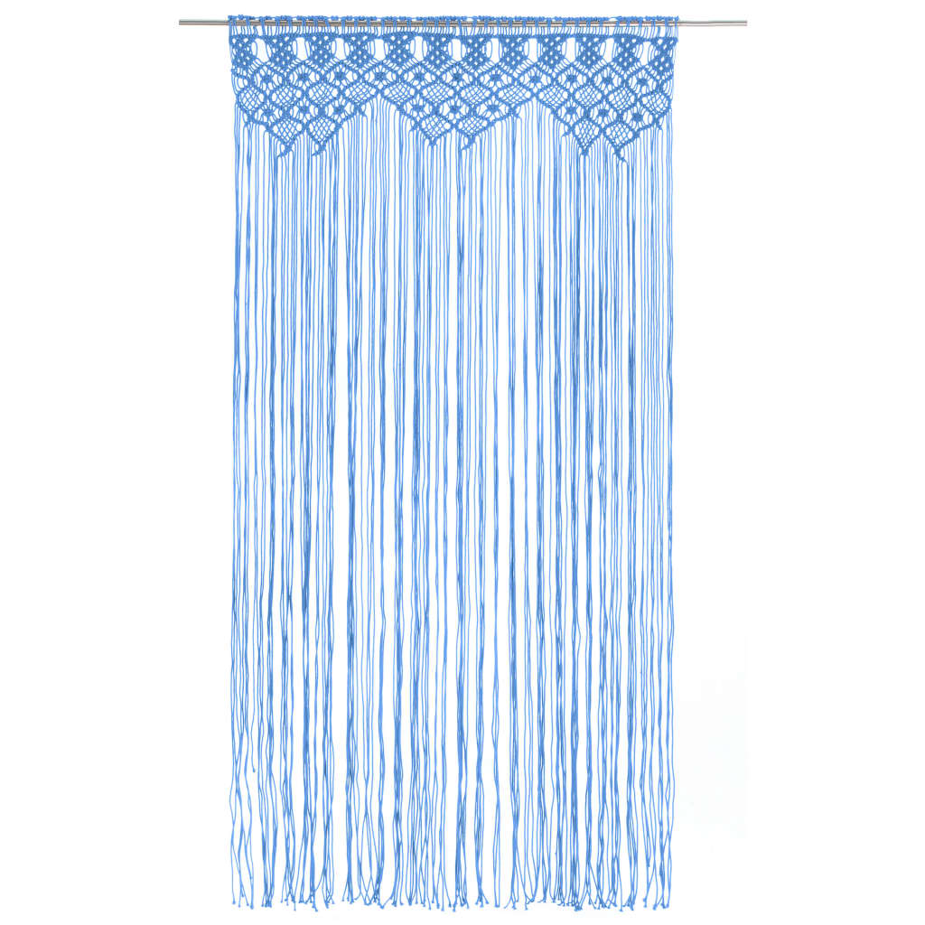 

vidaXL Gordijn macramé 140x240 cm katoen blauw