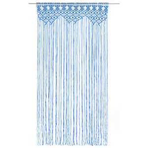 vidaXL Rideau en macram&eacute; Bleu 140x240 cm Coton