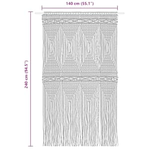 Macramé závěs modrý 140 x 240 cm bavlna - obrázek 5