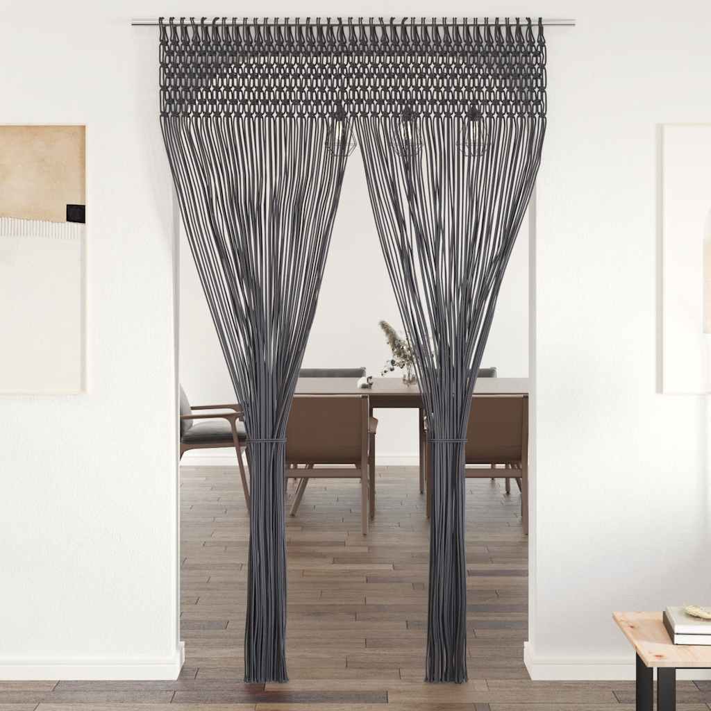 Záclona macrame antracitová 140x240 cm bavlna 323991