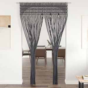 Zavesa makrame antracitna 140x240 cm bombaž