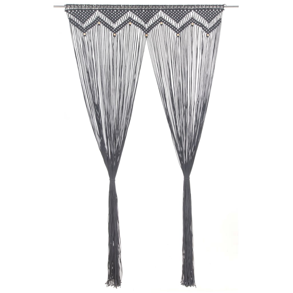 vidaXL Macramé závěs antracitový 140 x 240 cm bavlna