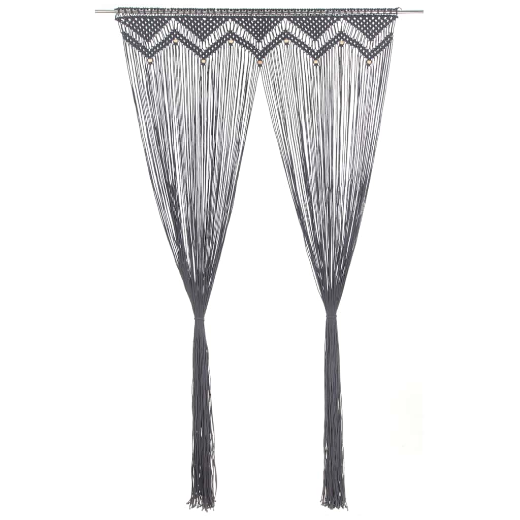vidaXL Záclona macrame antracitová 140x240 cm bavlna