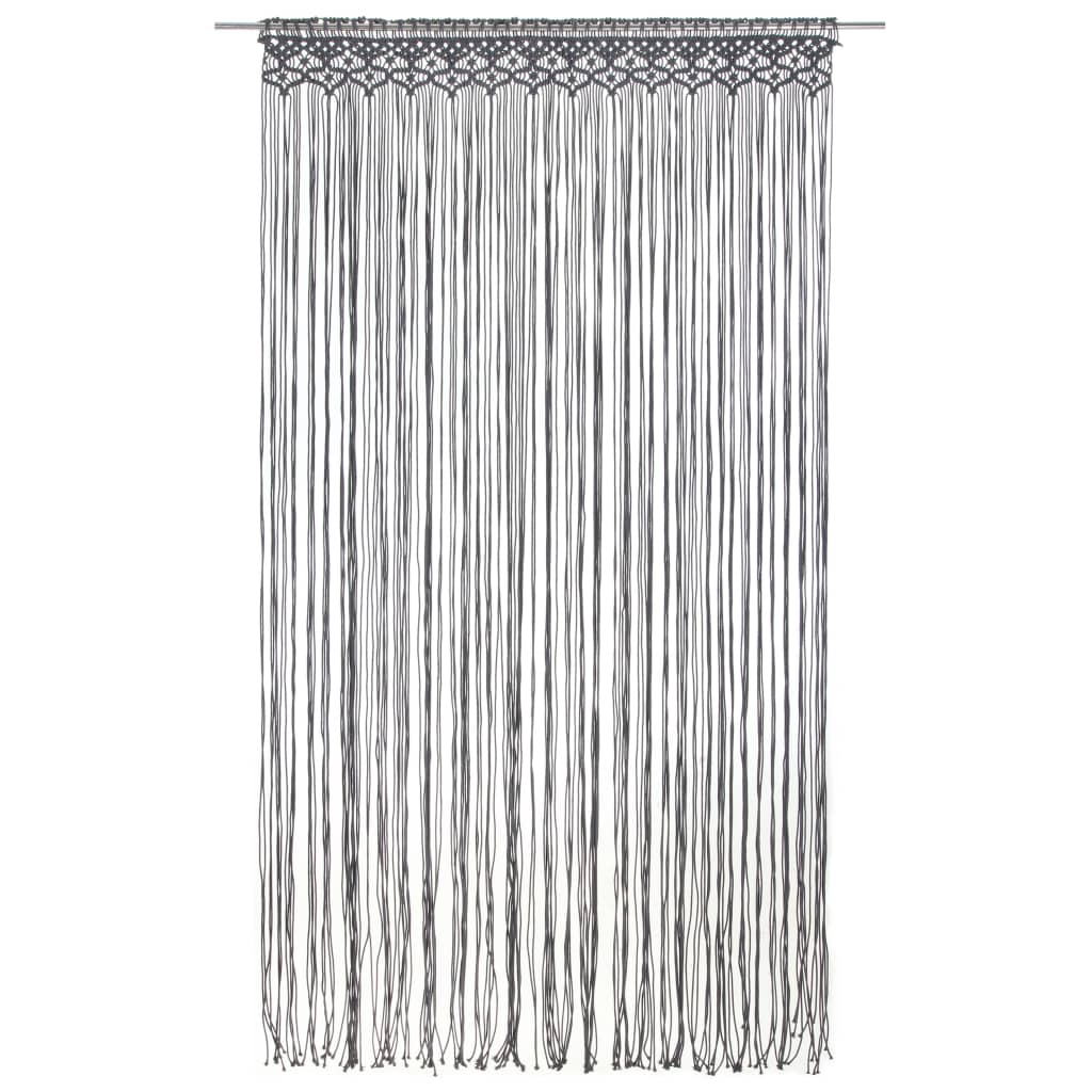 vidaXL Perdea macrame, antracit, 140 x 240 cm, bumbac