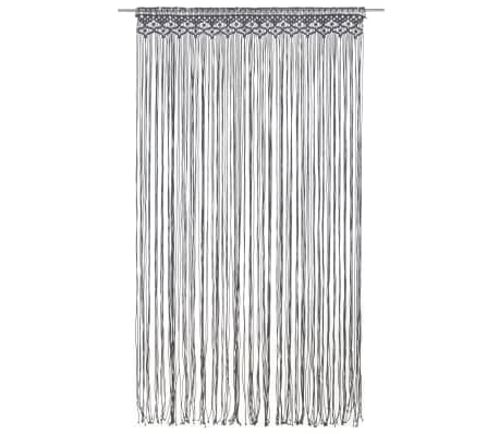 vidaXL Perdea macrame, antracit, 140 x 240 cm, bumbac